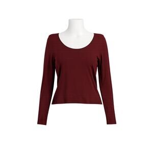 Peruvian Connection Pima Cotton Sweater – Burgundy – Size S